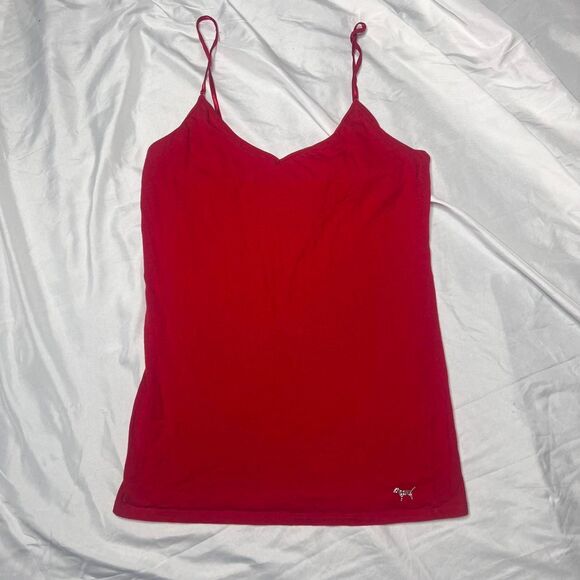 Victoria’s Secret Pink Red Rhinestone Dog Cami Y2K - Picture 1 of 7